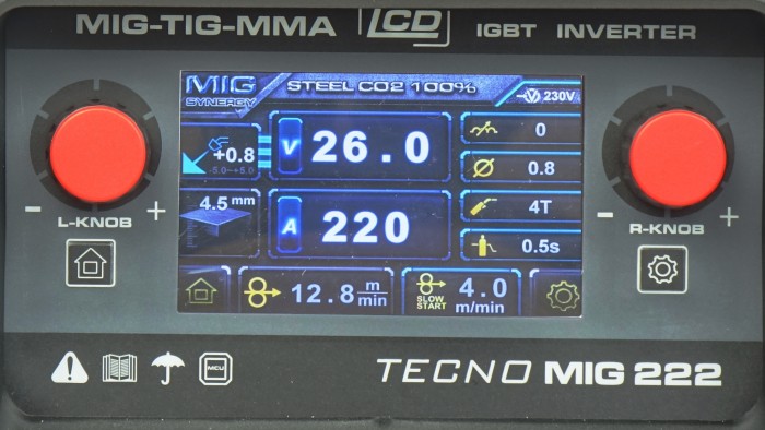 Spawarka Migomat IDEAL TECNO MIG 222 LCD SYNERGIC Sklep NP Narzędzia Premium - spawarki elektronarzędzia BHP